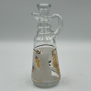 Anchor Hocking Starlyte Gold Leaf Cruet & Stopper